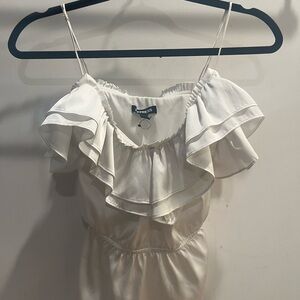 Express White Ruffle Strapless Top